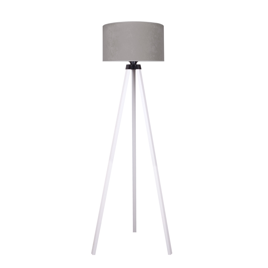 Brilagi - Lámpara de pie VELVET 1xE27/60W/230V blanco/gris