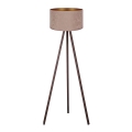 Brilagi - Lámpara de pie VELVET 1xE27/60W/230V marrón/beige