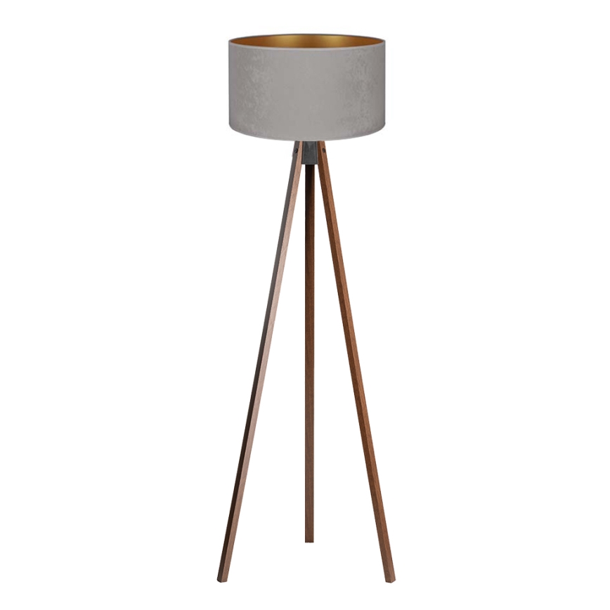 Brilagi - Lámpara de pie VELVET 1xE27/60W/230V wenge/gris