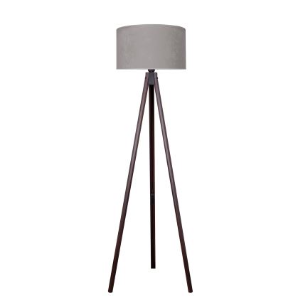 Brilagi - Lámpara de pie VELVET 1xE27/60W/230V wenge/gris