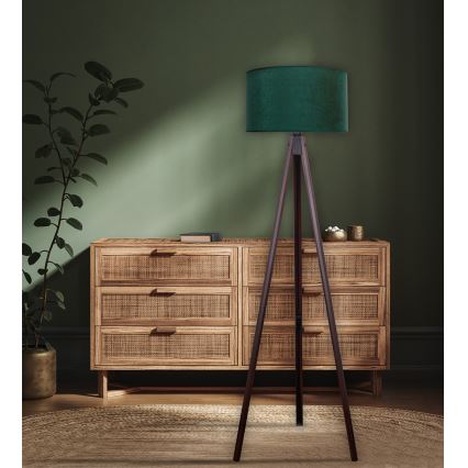 Brilagi - Lámpara de pie VELVET 1xE27/60W/230V wenge/verde