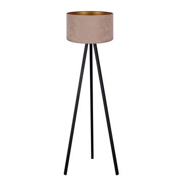 Brilagi - Lámpara de pie VELVET 1xE27/60W/230V wengué/beige