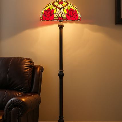 Brilagi - Lámpara de pie vitral Tiffany GARLAN 2xE27/60W/230V