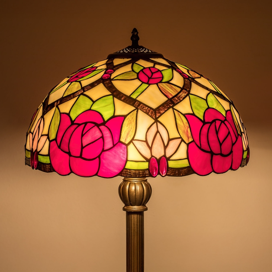 Brilagi - Lámpara de pie vitral Tiffany GARLAN 2xE27/60W/230V