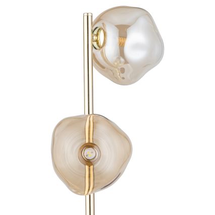 Brilagi - Lámpara de pie VULCANO 3xG9/8W/230V dorada/beige ahumada