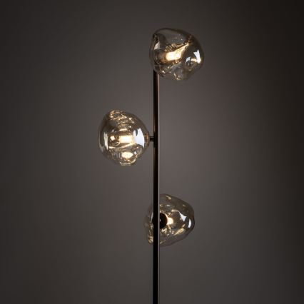 Brilagi - Lámpara de pie VULCANO 3xG9/8W/230V marrón/beige ahumado