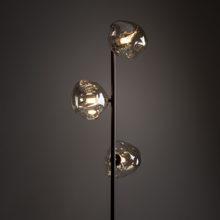 Brilagi - Lámpara de pie VULCANO 3xG9/8W/230V marrón/beige ahumado