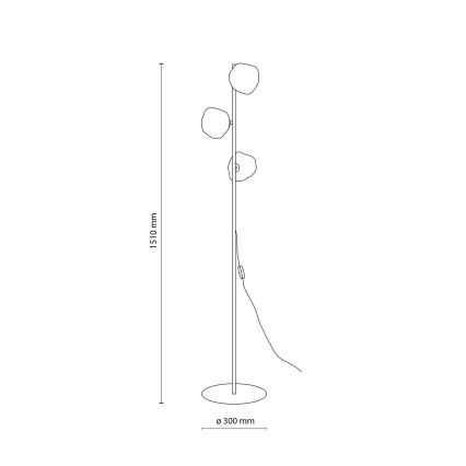 Brilagi - Lámpara de pie VULCANO 3xG9/8W/230V marrón/beige ahumado