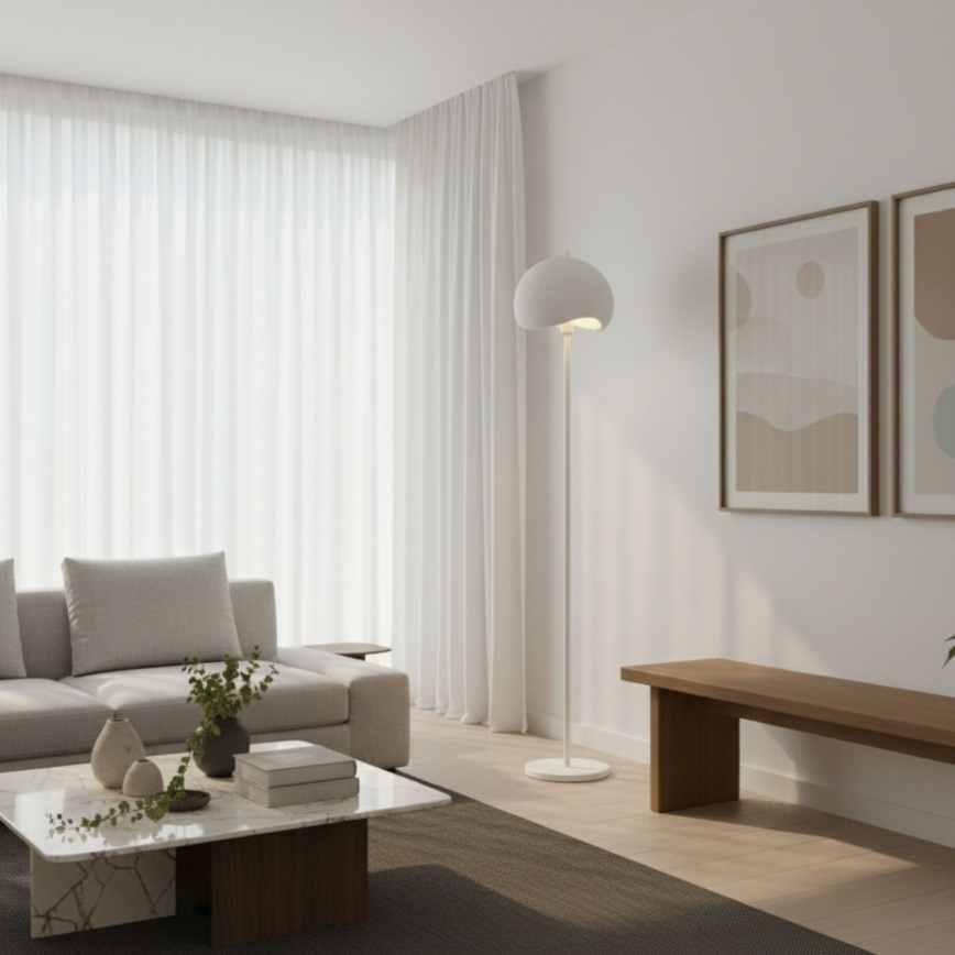 Brilagi - Lámpara de pie WABI SABI 1xE27/40W/230V blanca