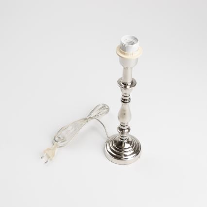 Brilagi - Lámpara de sobremesa CERIA 1xE27/60W/230V Ø 30 cm cromo brillante/blanco