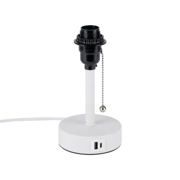 Brilagi - Lámpara de sobremesa con puerto USB TABLON 1xE27/25W/230V blanca