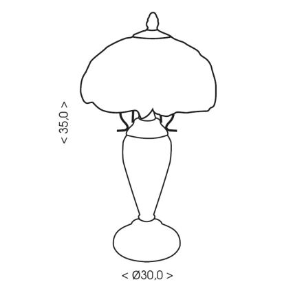 Brilagi - Lámpara de sobremesa Tiffany con vitral SUNFLOWER 1xE27/60W/230V + 1xE14/40W