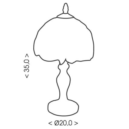 Brilagi - Lámpara de sobremesa Tiffany con vitral SUNFLOWER 1xE27/60W/230V
