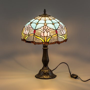 Brilagi - Lámpara de sobremesa Tiffany de vidriera LORAS 1xE27/40W/230V