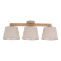 Brilagi - Lámpara de techo adosada LATTE SABIA 3xE27/60W/230V pino/beige
