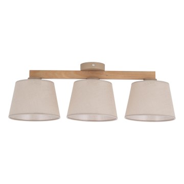 Brilagi - Lámpara de techo adosada LATTE SABIA 3xE27/60W/230V pino/beige