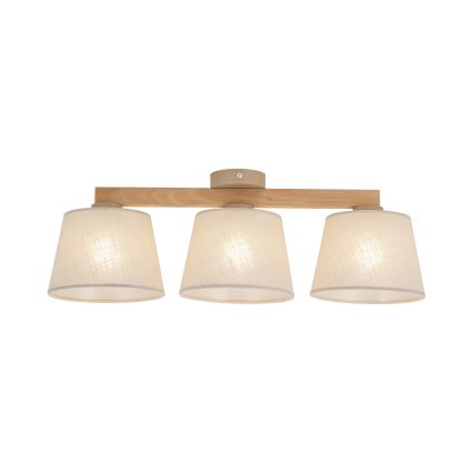 Brilagi - Lámpara de techo adosada LATTE SABIA 3xE27/60W/230V pino/beige