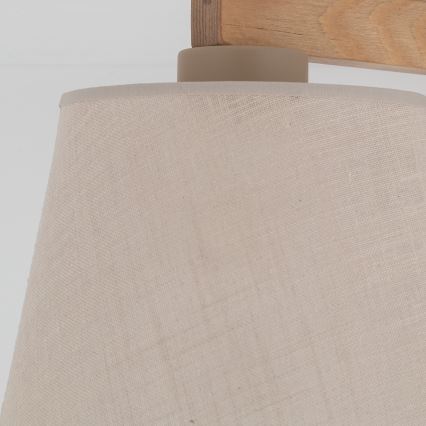 Brilagi - Lámpara de techo adosada LATTE SABIA 3xE27/60W/230V pino/beige