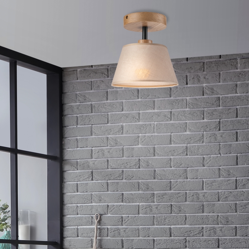 Brilagi - Lámpara de techo ANTHONY 1xE14/60W/230V roble/beige