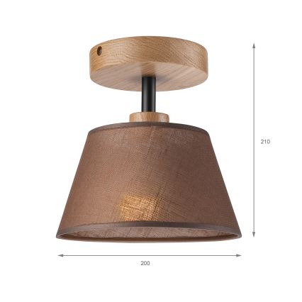 Brilagi - Lámpara de techo ANTHONY 1xE14/60W/230V roble/marrón