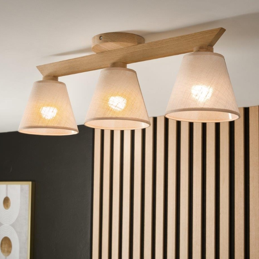 Brilagi - Lámpara de techo ANTHONY 3xE14/40W/230V roble/beige