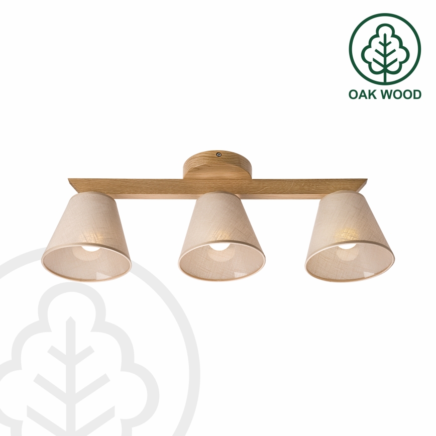 Brilagi - Lámpara de techo ANTHONY 3xE14/40W/230V roble/beige