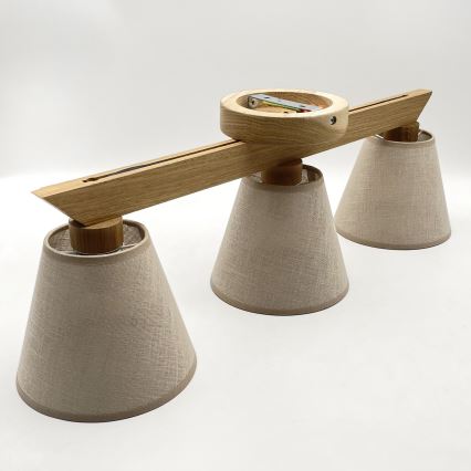 Brilagi - Lámpara de techo ANTHONY 3xE14/40W/230V roble/beige