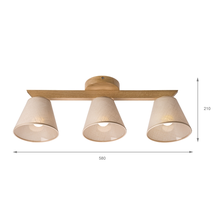Brilagi - Lámpara de techo ANTHONY 3xE14/40W/230V roble/beige