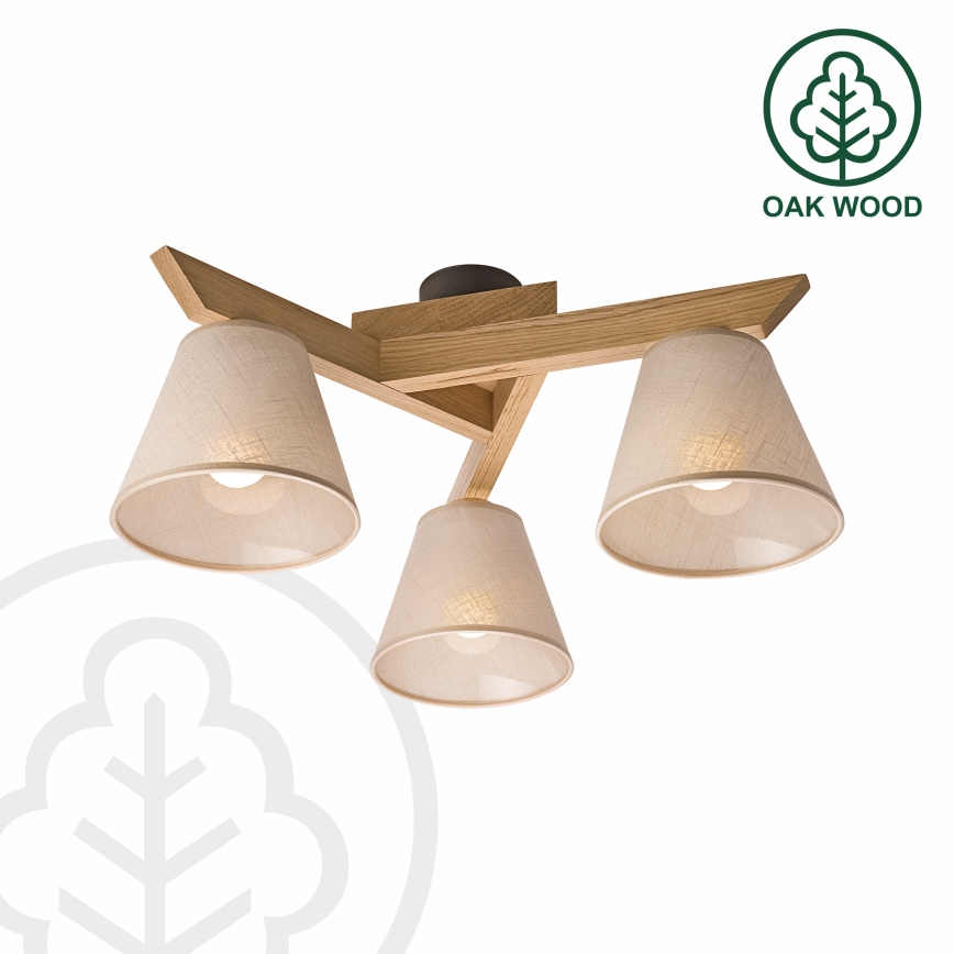 Brilagi - Lámpara de techo ANTHONY 3xE14/40W/230V roble/beige