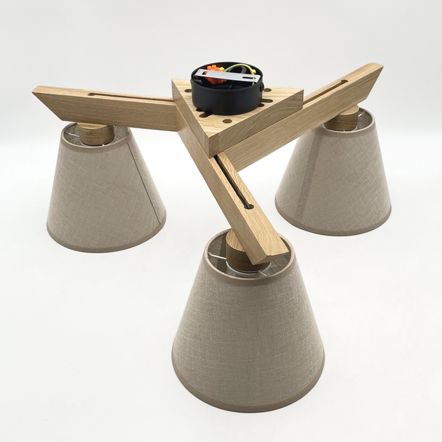 Brilagi - Lámpara de techo ANTHONY 3xE14/40W/230V roble/beige