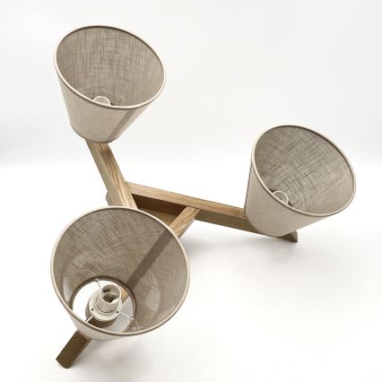 Brilagi - Lámpara de techo ANTHONY 3xE14/40W/230V roble/beige
