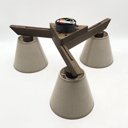 Brilagi - Lámpara de techo ANTHONY 3xE14/40W/230V roble/beige