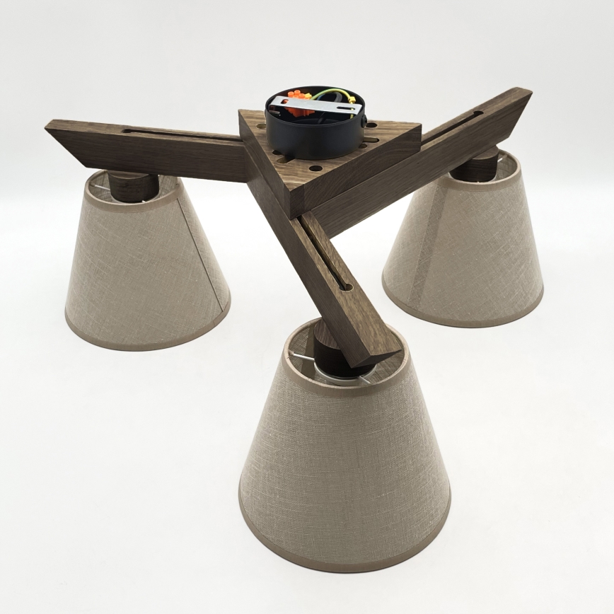 Brilagi - Lámpara de techo ANTHONY 3xE14/40W/230V roble/beige