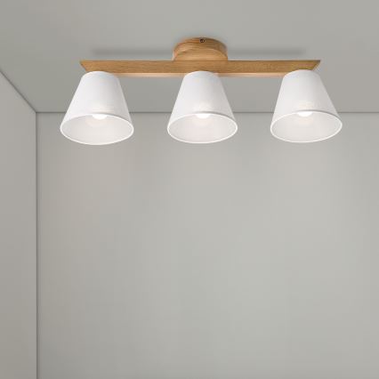 Brilagi - Lámpara de techo ANTHONY 3xE14/40W/230V roble/blanco