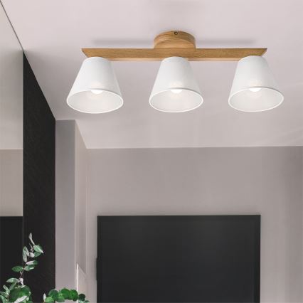 Brilagi - Lámpara de techo ANTHONY 3xE14/40W/230V roble/blanco