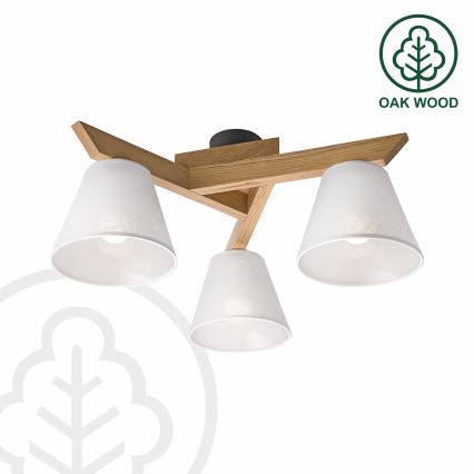 Brilagi - Lámpara de techo ANTHONY 3xE14/40W/230V roble/blanco