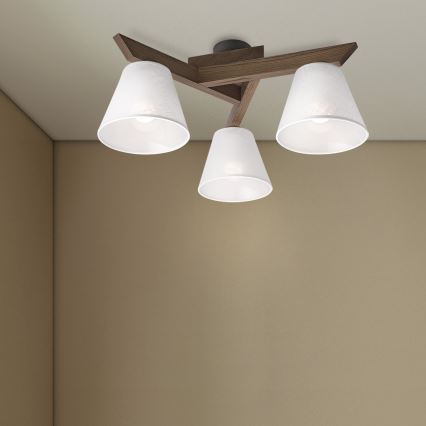 Brilagi - Lámpara de techo ANTHONY 3xE14/40W/230V roble/blanco