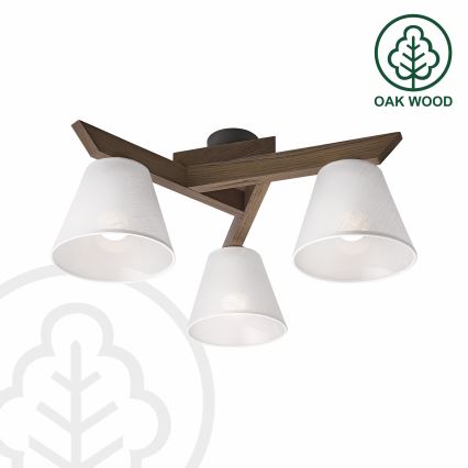 Brilagi - Lámpara de techo ANTHONY 3xE14/40W/230V roble/blanco