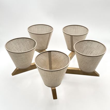 Brilagi - Lámpara de techo ANTHONY 5xE14/40W/230V roble/beige