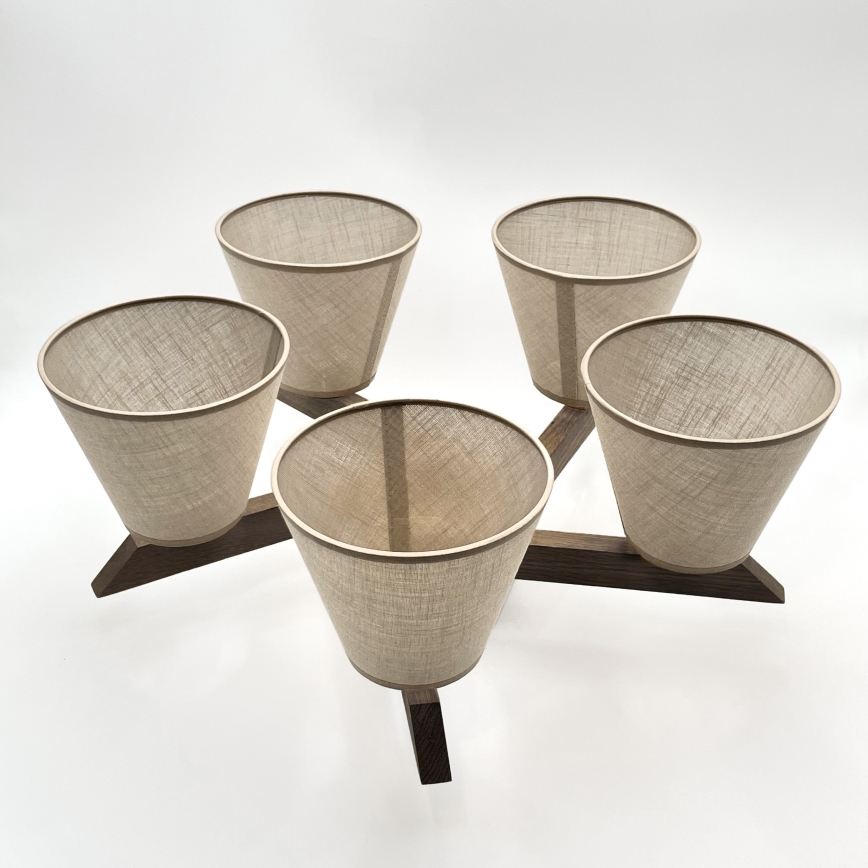Brilagi - Lámpara de techo ANTHONY 5xE14/40W/230V roble/beige