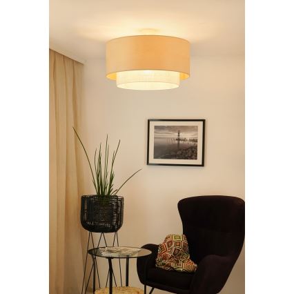Brilagi - Lámpara de techo empotrada ARIZONA BOHO 1xE27/15W/230V diámetro 60 cm beige
