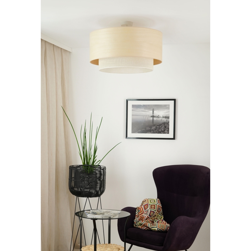 Brilagi - Lámpara de techo empotrada ARIZONA BOHO 1xE27/15W/230V diámetro 60 cm beige