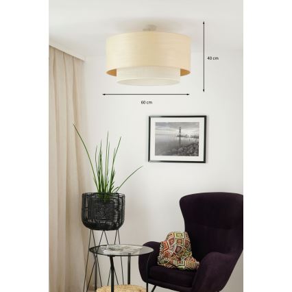 Brilagi - Lámpara de techo empotrada ARIZONA BOHO 1xE27/15W/230V diámetro 60 cm beige