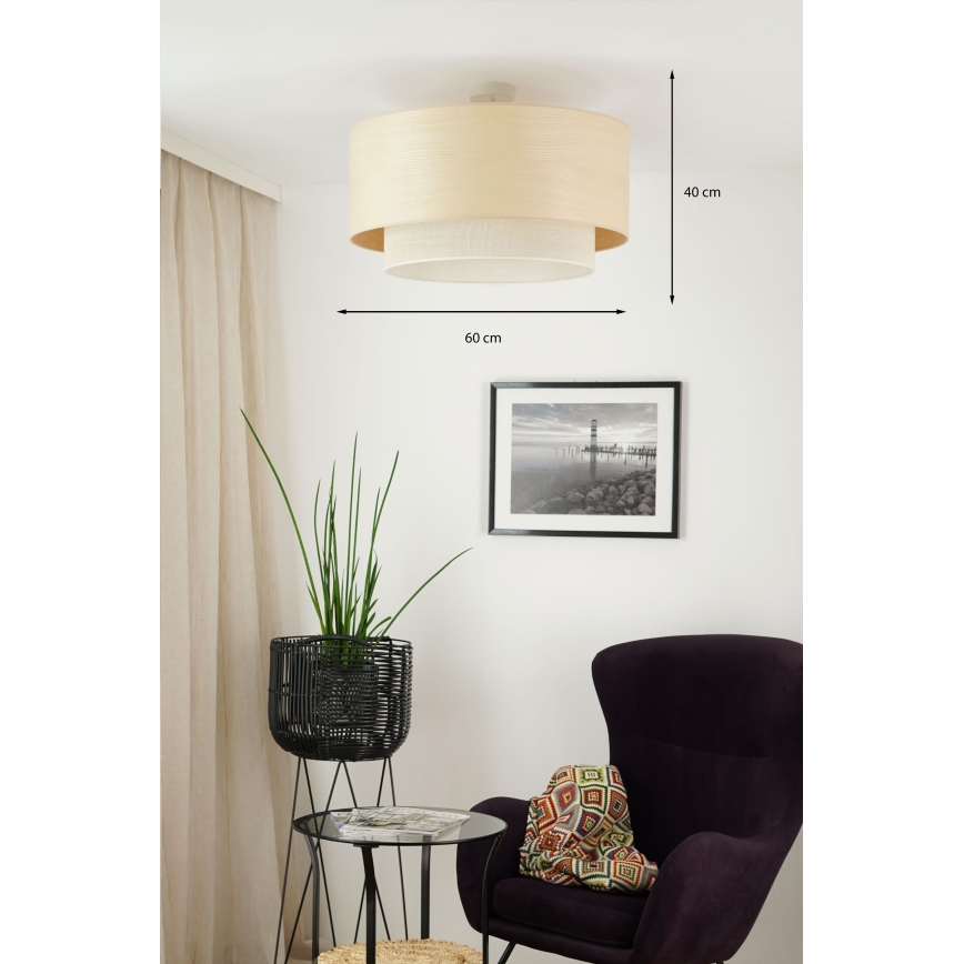 Brilagi - Lámpara de techo empotrada ARIZONA BOHO 1xE27/15W/230V diámetro 60 cm beige
