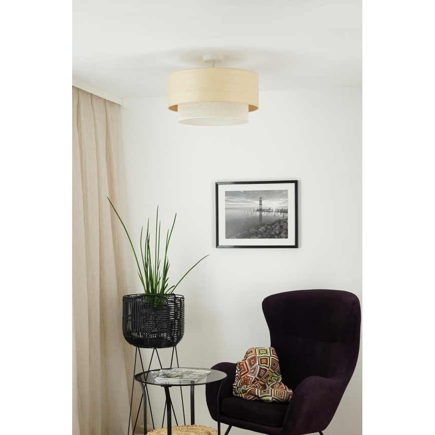 Brilagi - Lámpara de techo empotrada ARIZONA BOHO 1xE27/15W/230V diámetro 45 cm beige