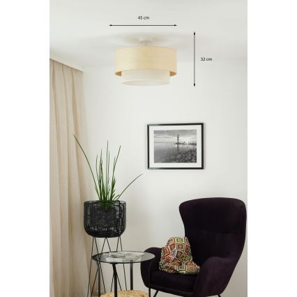 Brilagi - Lámpara de techo empotrada ARIZONA BOHO 1xE27/15W/230V diámetro 45 cm beige