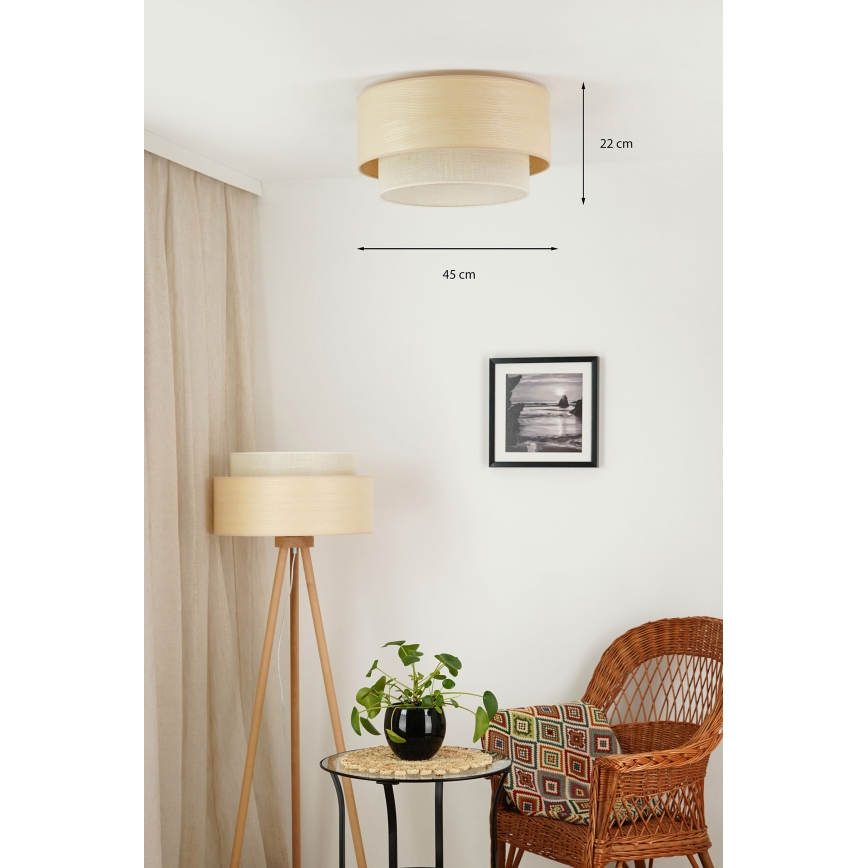 Brilagi - Lámpara de techo ARIZONA BOHO 1xE27/15W/230V diámetro 45 cm beige