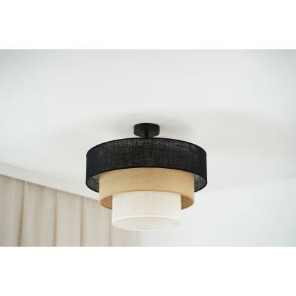 Brilagi - Lámpara de techo empotrada ASPEN LUNETA 1xE27/15W/230V Ø 45 cm negro/beige/crème