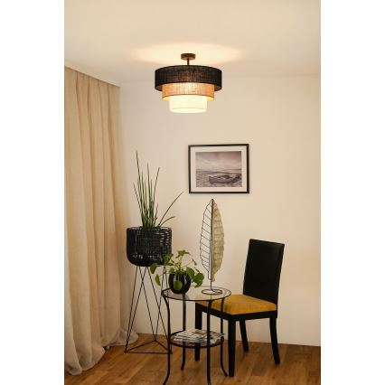 Brilagi - Lámpara de techo empotrada ASPEN LUNETA 1xE27/15W/230V Ø 45 cm negro/beige/crème