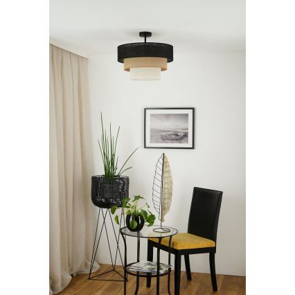 Brilagi - Lámpara de techo empotrada ASPEN LUNETA 1xE27/15W/230V Ø 45 cm negro/beige/crème